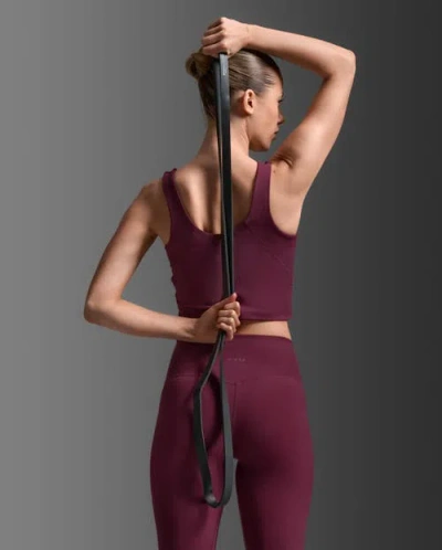 2xu Fluid Longline Bra In Burgundy