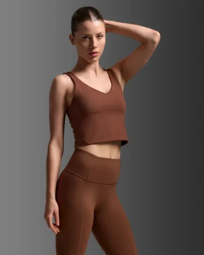 2xu Fluid Longline Bra In Brown