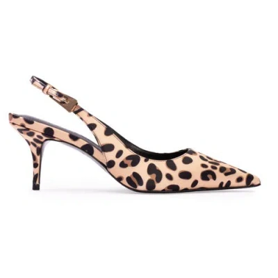 Black Suede Studio Branca 65 Satin Pump In Animal Print