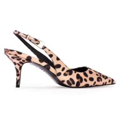 Black Suede Studio Branca 65 Satin Pump In Animal Print