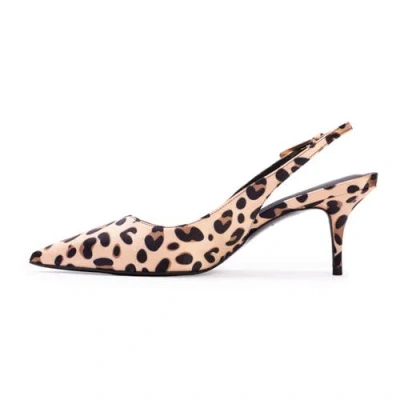 Black Suede Studio Branca 65 Satin Pump In Animal Print