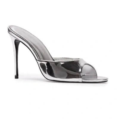 Black Suede Studio Brea Mule In Silver