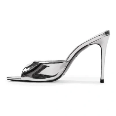 Black Suede Studio Brea Mule In Silver