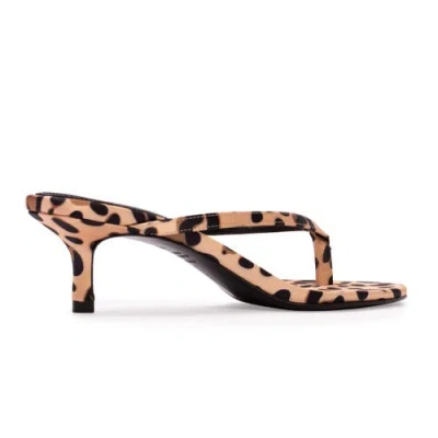 Black Suede Studio Tash 50 Satin Mule In Animal Print