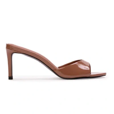 Black Suede Studio Freddie 65 Patent Mule In Brown