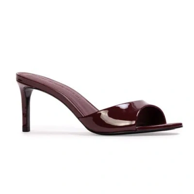 Black Suede Studio Freddie 65 Patent Mule In Burgundy