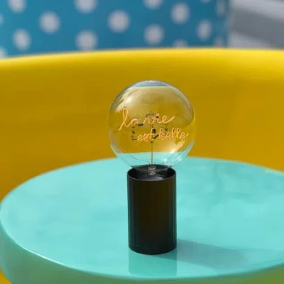 Mitb La Vie Est Belle Portable Table Lamp In Pink