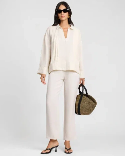 Onia Air Linen Mid-rise Pant In Neutral