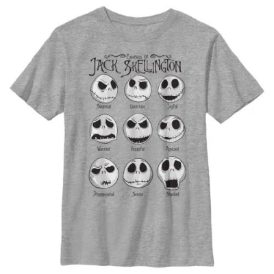 The Nightmare Before Christmas Boy's  Emotional Jack Skellington  Graphic T-shirt In Gray