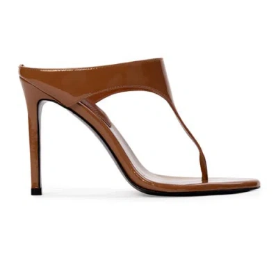 Black Suede Studio Laurel 100 Patent Mule In Brown