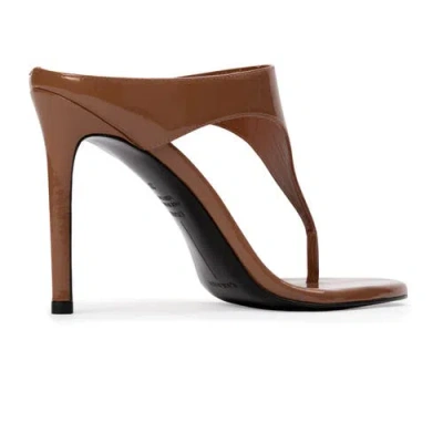 Black Suede Studio Laurel 100 Patent Mule In Brown