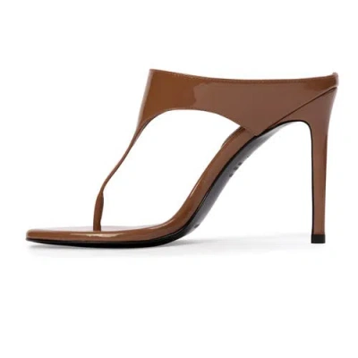 Black Suede Studio Laurel 100 Patent Mule In Brown