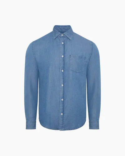 Onia Denim Chambray Long Sleeve Shirt In Blue