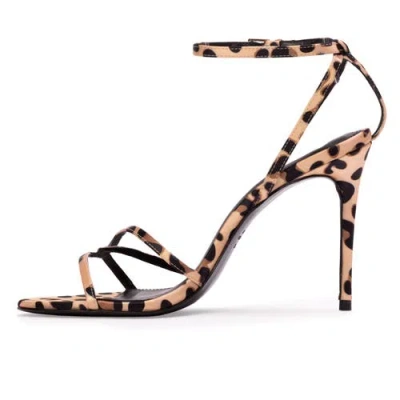 Black Suede Studio Miley 100 Satin Sandal In Animal Print