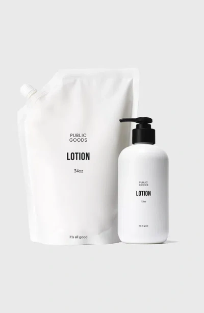 Public Goods Lotion And Refill Set In White
