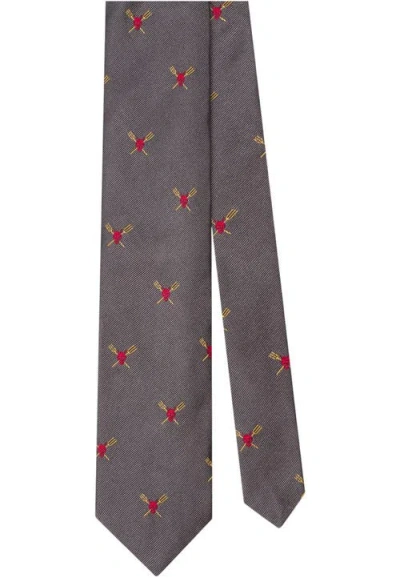 Robert Talbott Robert Devil And Pitchforks Best Of Class Necktie In Gray