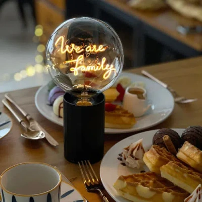 Mitb We Are Family Portable Table Lamp In Gold