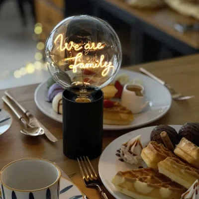 Mitb We Are Family Portable Table Lamp In Gold