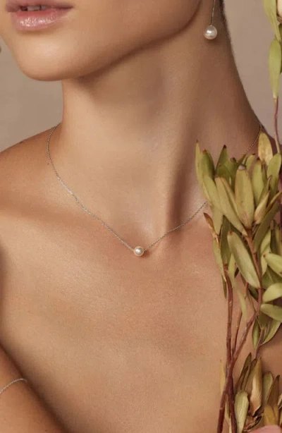 Bearfruit Jewelry 18k Gold Plated Sterling Silver Perfect Pearl Pair Necklace Set Holiday Gift Idea In White