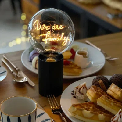 Mitb We Are Family Portable Table Lamp In Green