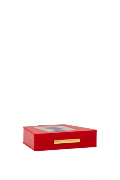 Larallan Babi Acrylic Triangular Box Clutch W/strap In Red