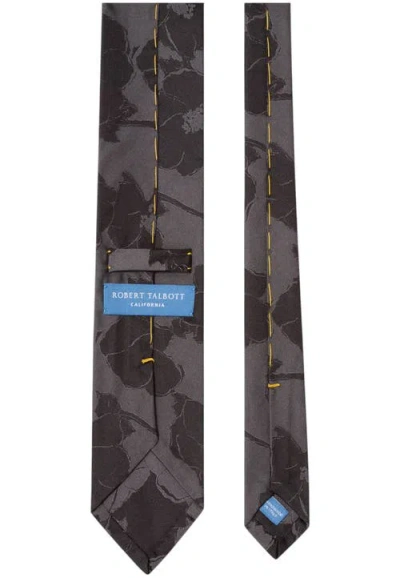 Robert Talbott Duvall Large Floral Jacquard Unlined Necktie In Gray