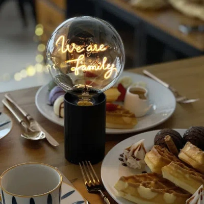 Mitb We Are Family Portable Table Lamp In Pink