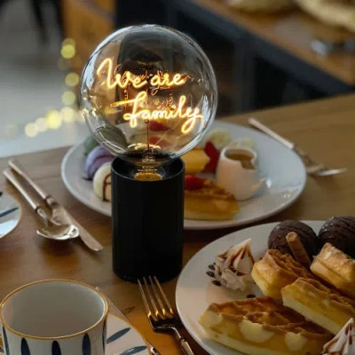 Mitb We Are Family Portable Table Lamp In Yellow