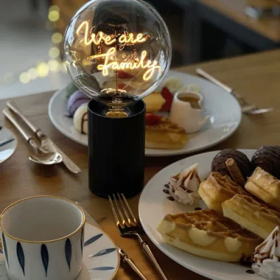 Mitb We Are Family Portable Table Lamp In Yellow