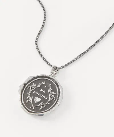 Pyrrha Sterling Silver I Am Enough Diamond Talisman Pendant Necklace In Metallic
