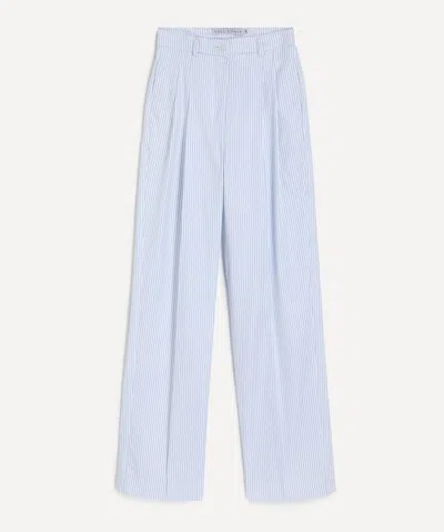 Tolu Coker Women's High-waisted Tailored Pinstripe Trousers In White