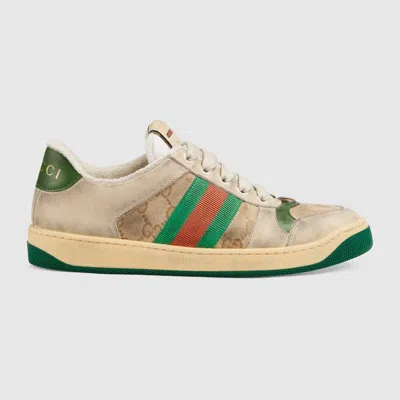 Gucci Women Screener Leather Sneakers In Nude