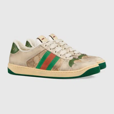 Gucci Women Screener Leather Sneakers In Nude