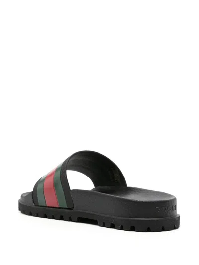 Gucci Pantoletten Mit Webdetail In Black