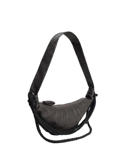 Lemaire Women Braid Croissant Medium Leather Shoulder Bag In Brown