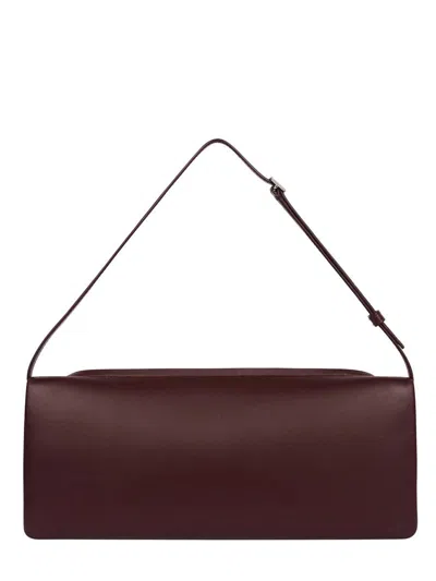 Courrèges Shoulder Bag Cuff Design Adjustable Strap In Burgundy