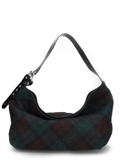 Vivienne Westwood Maxime Large Shoulder Bag Harris Tweed Check Dark-check In Multi