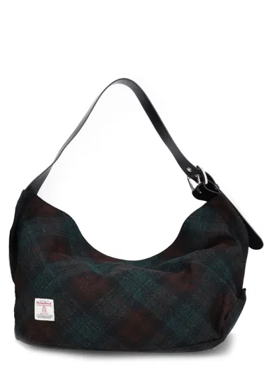 Vivienne Westwood Maxime Large Shoulder Bag Harris Tweed Check Dark-check In Multi