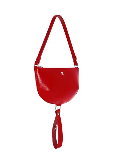 Courrèges Eclipse Naplack Clutch Bag Ruby In Red