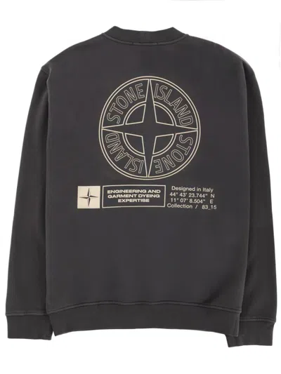 Stone Island Crew Neck Long Sleeve Ribbed Sweater In Multi