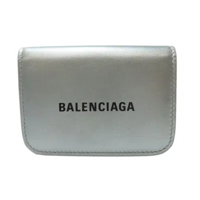 Pre-owned Balenciaga Silver Leather Wallet (tri-fold) ()
