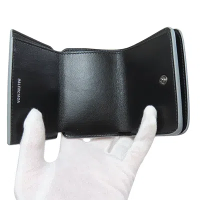 Pre-owned Balenciaga Silver Leather Wallet (tri-fold) ()