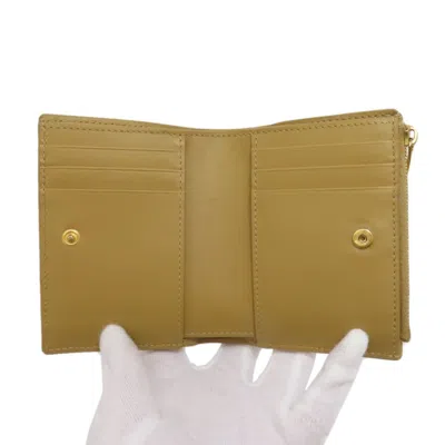 Pre-owned Bottega Veneta Brown White Leather Wallet (bi-fold) () In Multi