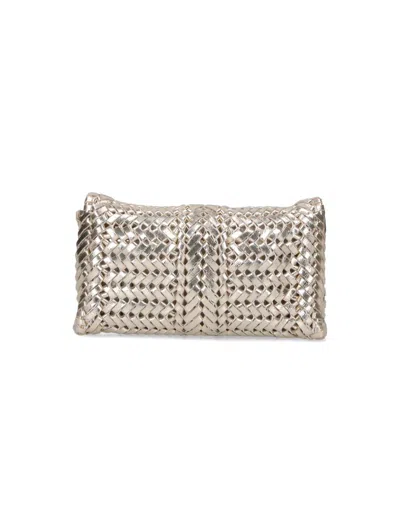 Anya Hindmarch Neeson Leather Clutch Bag In Gold