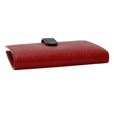 Pre-owned Celine Red Color Leather Wallet (bi-fold) ()