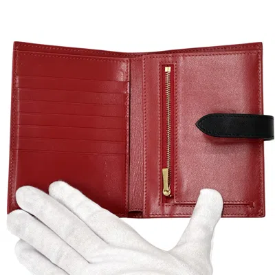 Pre-owned Celine Red Color Leather Wallet (bi-fold) ()