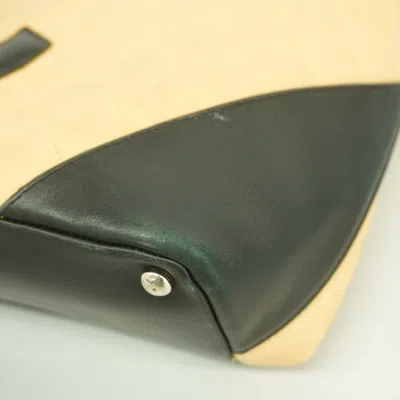 Pre-owned Chanel Beige Black Leather Tote Bag () In Multi