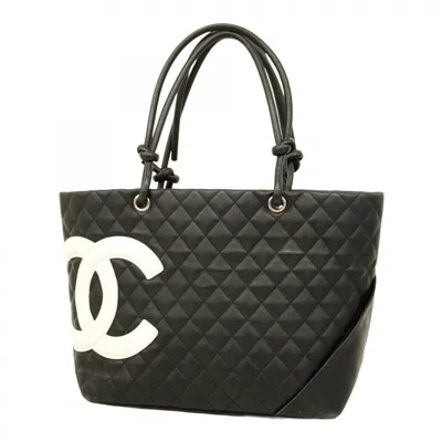 Pre-owned Chanel Black Leather Tote Bag ()