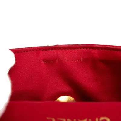 Pre-owned Chanel Black Red Color Silk Satin Shoulder Bag () In Multi