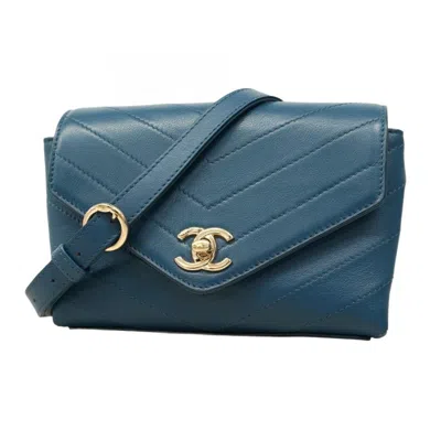 Pre-owned Chanel Blue Leather Shoulder Bag ()